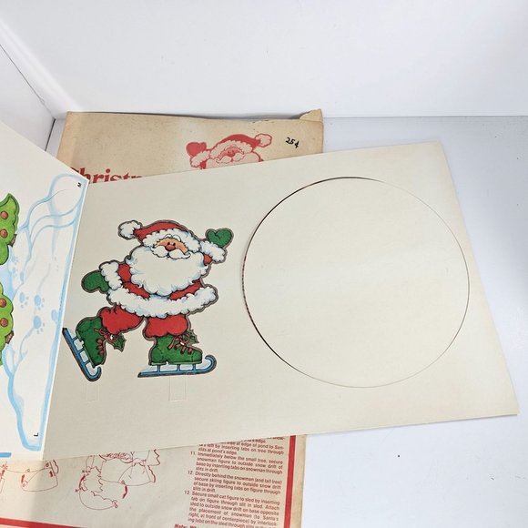 Vintage Current Inc Christmas Centerpiece Skating Santa Holiday Decor 1979 - Picture 12 of 12